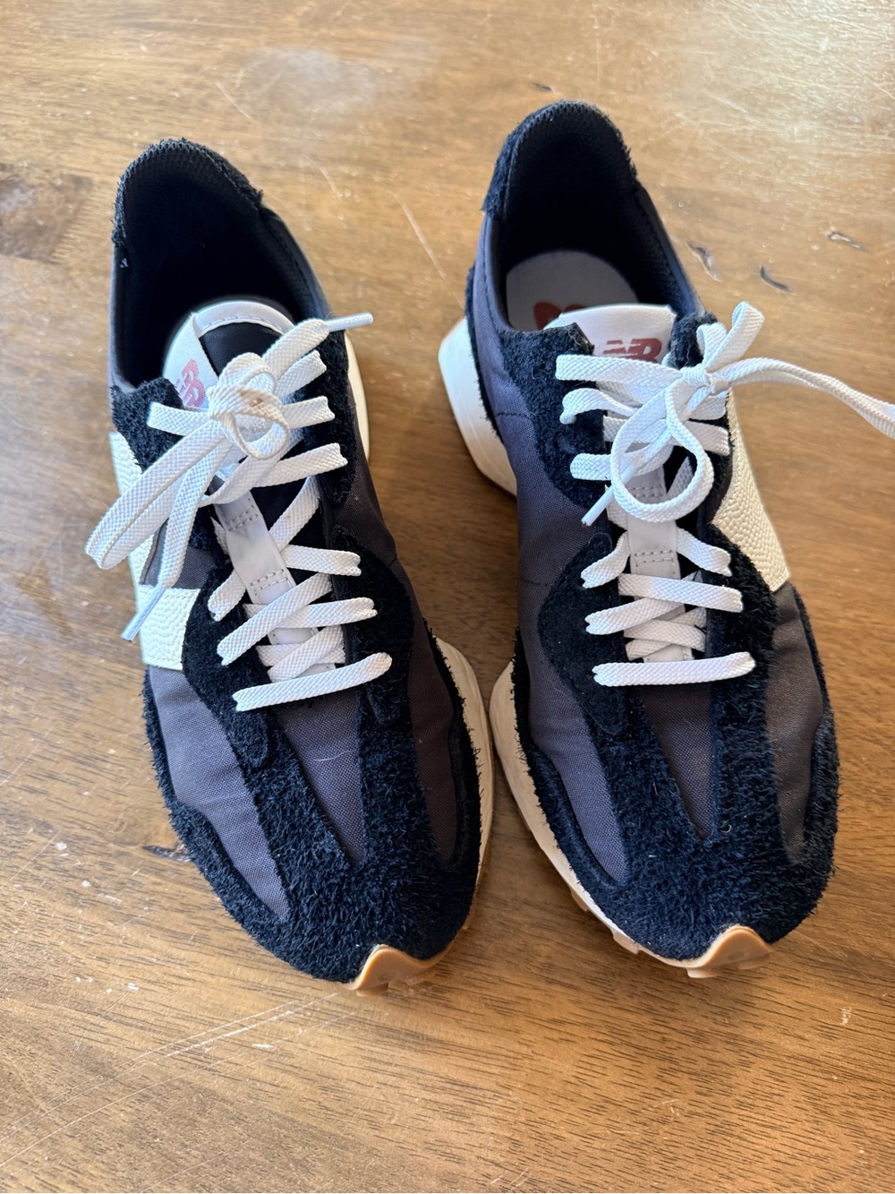New Balance 327 Women's Black, White & Tan Casual Sneakers